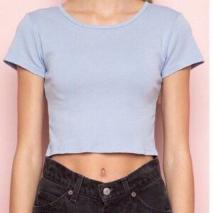 brandy melville baby blue crop tee - Free with other purchase